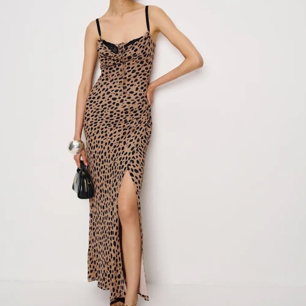 Reformation Leopard Print Maxi Dress